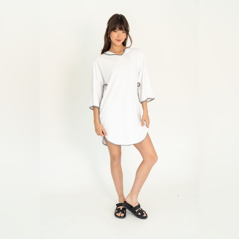 NWT Recollection Terry Cover Up White/Navy Size L